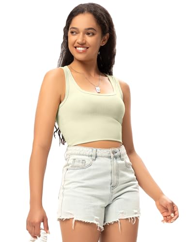 GGOV Women's Crop, Yellow Green