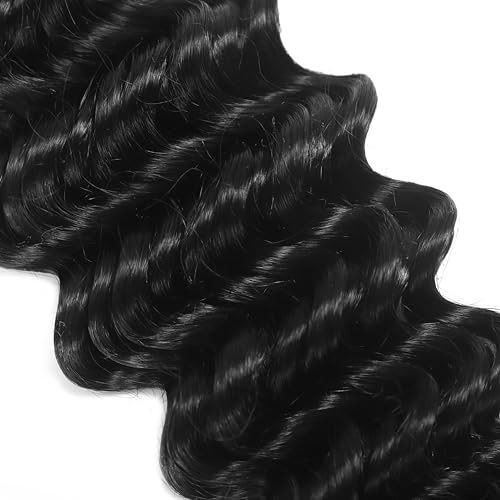 Deep Wave Bulk Human Hair Braiding Hair 100 percent Human Hair Unprocessed Brazilian Virgin Hair for Human Hair Extensions 2 Braids Per of 1 pack 100g 20 Inch Human Hair for Micro braiding No Weft