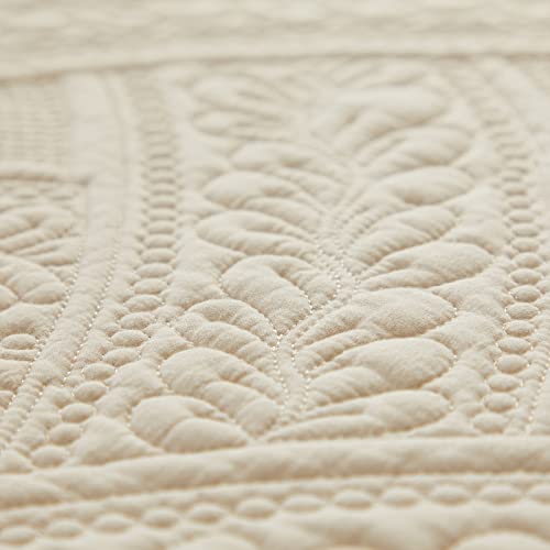 Brandream Queen Size Quilt Sets Cotton Beige Quilt Set Farmhouse Bedding Matelasse Quilted Bedspreads Coverlet Set Queen Full Size