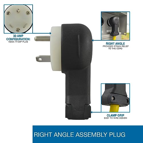 Conntek ASTT-30P RV Male Replacement Plug, 30-Amp