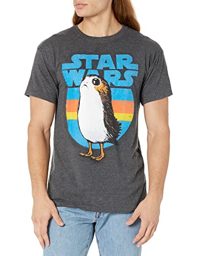 Star Wars Young Men's Porg Simple T-Shirt, Charcoal Heather, small