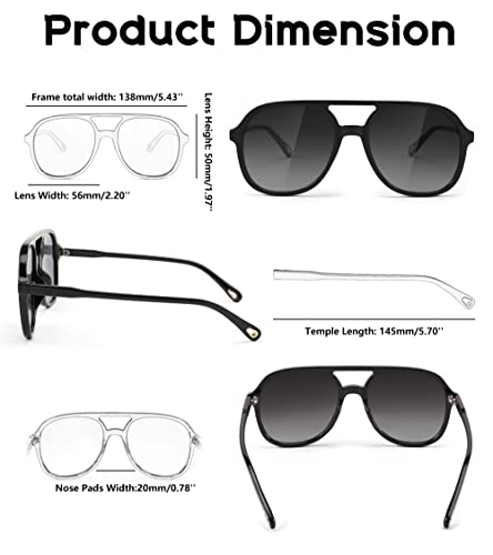 FEISEDY Retro Aviator Sunglasses Women Men Classic Square Shades Trendy Sun Glasses UV400 Protection B2394