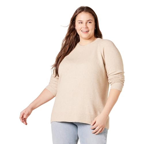 Amazon Essentials Women's Classic-Fit Soft Touch Long-Sleeve Crewneck Sweater, Sage Green Heather, Small