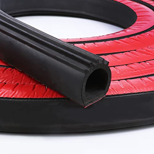 D Shape Door Rubber Seal Strip,1" RV Slide Out Seal Self-Adhesive EPDM Rubber,Heavy Duty Automotive Weather Stripping for Fill Gaps,Apply to Car,Truck,RV,Boat and Home Application (6ft)