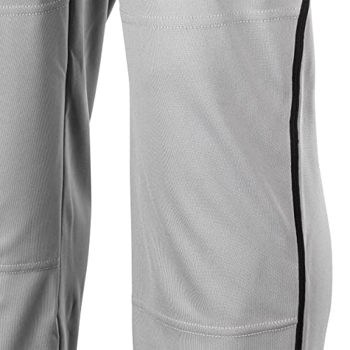 CHAMPRO Male Kids Triple Crown Classic Baseball Pant with Braid, Grey , Black Pin, X-Small