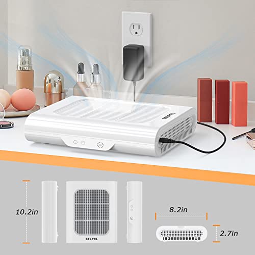 Gelpal Professional Nail Dust Collector, Adjustable Nail Dust Collector for Acrylic Nails , Electric Nail Vacuum Fan, Low Noise, Dust Collector for Nail Polishing &Salon.White.
