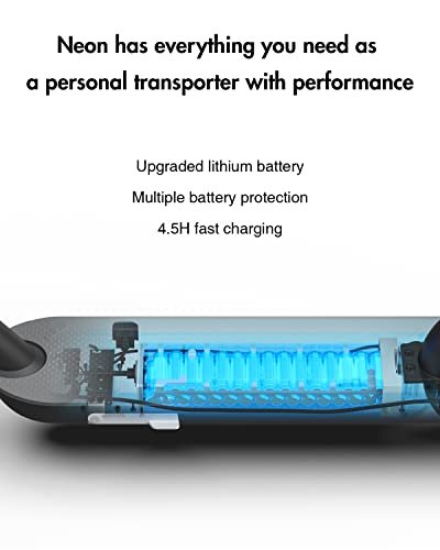 OKAI Neon Lite Electric Scooter for Adults, Commuter Electric Scooter, 15.5 MPH, 18.6 Miles, Lightweight Scooter Ambient Light, 600W Peak Power, UL Certification