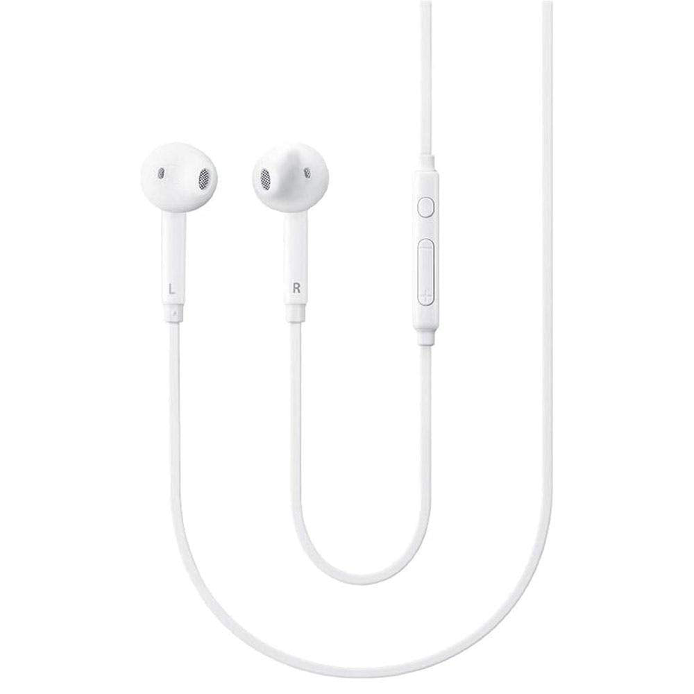 SAMSUNG Samung Wired Earbuds Original 3.5mm in-Ear Headphones Galaxy S10, S10 Plus, S10e Plus, Note 10, A71, A31 - Microphone & Volume Remote - Includes Black Velvet Carrying Pouch - White