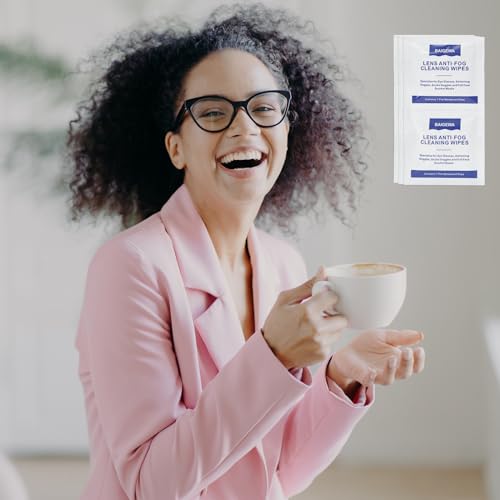 BAIGEWA Lens Wipes for Eyeglasses 100 Count, Quick Dry Scratch Free Individual Wrapped Pre-Moistened Anti Fog Wipes for Glasses, Suitable for All Eyeglasses, Ski Glasses and Swimming Glasses