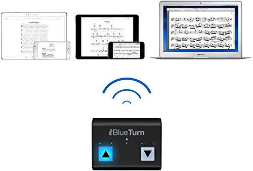 IK Multimedia iRig BlueTurn wireless page turner, backlit silent foot switches, Bluetooth LE, iPhone iPad Mac, pedal board with 3 mode configurations for sheet music, music stands, keynote controller