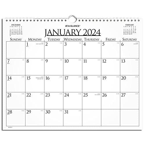 AT-A-GLANCE 2024 Monthly Wall Calendar, 15" x 12", Medium, Business (997-1-24)