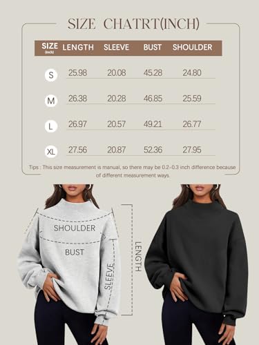 Trendy Queen Womens Oversized Sweatshirts Preppy Clothes Turtleneck Pullover Fleece Hoodies Tops 2024 Fall Fashion Outfits Y2K Pink S
