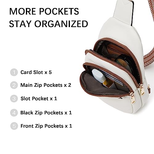 BOSTANTEN Small Sling Bag for Women Leather Crossbody Bags Fanny Pack Chest Bag for Travel