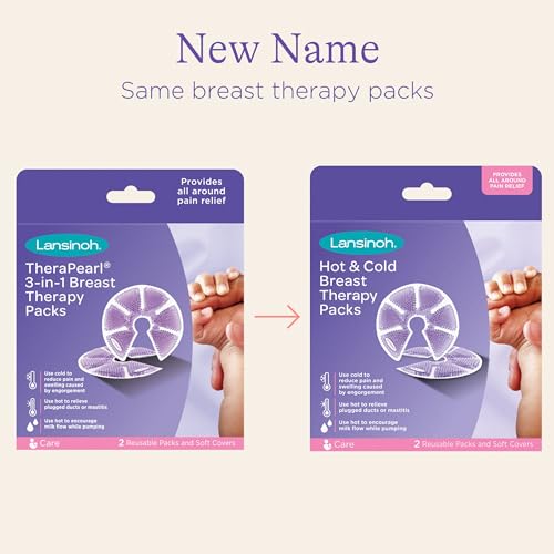 Lansinoh Breast Therapy Packs with Soft Covers, Hot and Cold Breast Pads, Breastfeeding Essentials for Moms, 2 Pack