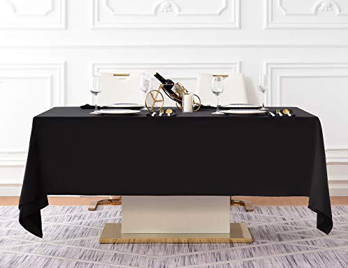 Surmente Tablecloth 60 x 102-Inch Rectangular Polyester Table Cloth for Weddings, Banquets, or Restaurants (Black) … …