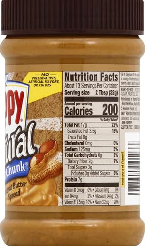 Skippy Natural Peanut Butter, Super Chunky, 15 oz