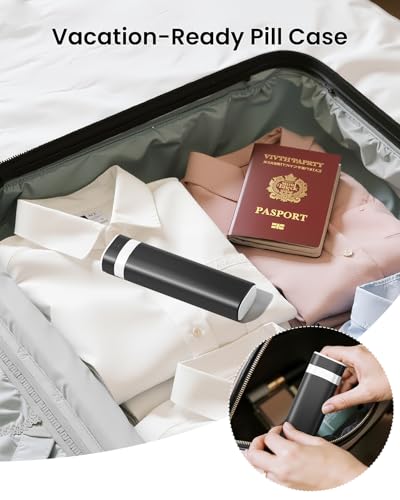 Betife Weekly Pill Organizer 7 Day, Daily Pill Box, Travel Pill Case, Cute Pill Holder, Drawer-Shaped Medicine Box to Hold Vitamins, Medicines, Supplements, Pills Organizer(Black)