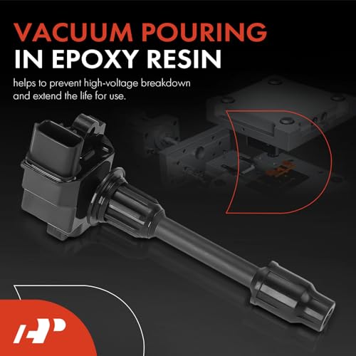 A-Premium Engine Ignition Coil Pack Compatible with Nissan Maxima 1995-1999 & Infiniti I30 1996-1999, V6 3.0L, Front Bank