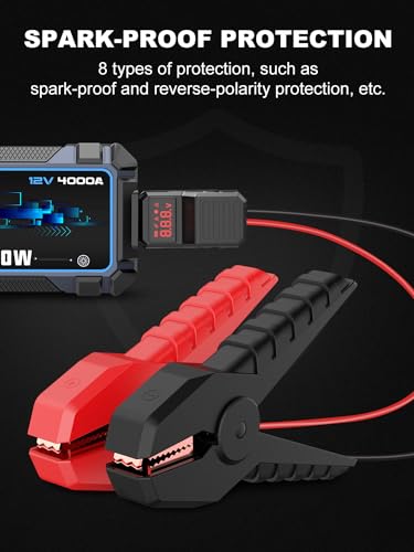 AVAPOW Car Battery Jump Starter 4000A Peak,12V Portable Jumpstart Box for Up to 10L Gas 10L Diesel Engine,PD 60W Fast Charging Lithium Jump Starters Charger Pack