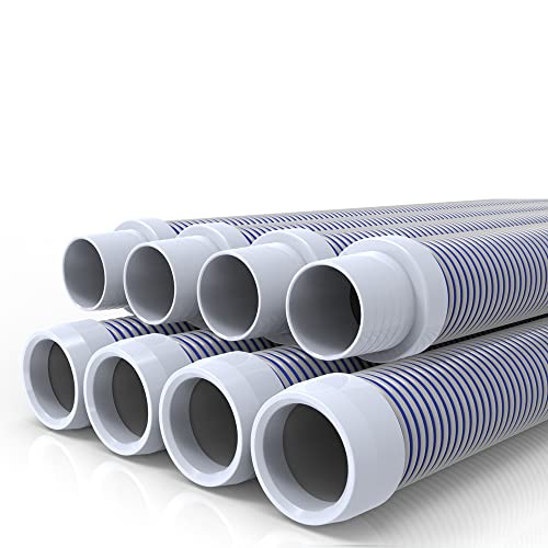 POOLWHALE Professional Swimming Pool Vacuum Cleaner Hose -1.5” 8 Piece Hoses, Perfect Vacuum Extension/Replacement - Compatible with all Major Automatic Pool Cleaners