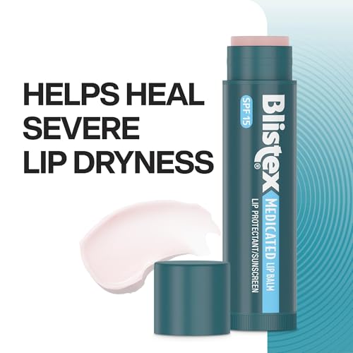 Blistex Medicated Lip Balm, 5 Count, 0.15 Ounce Each, Soothes and Protects, Advanced Medicated Lip Care for Dry, Chapped Lips, SPF 15 Sun Protection, Seals in Moisture, Hydrating Lip Balm