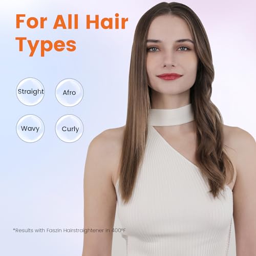 Faszin Professional Hair Straightener, 1.65inch Wide-Plate, Titanium Negative Ion Flat Iron, 30s Rapid Heating, LED Real-Time Temp Display, Wide Voltage & 10 Adjustable Temperature Levels (260-450℉)