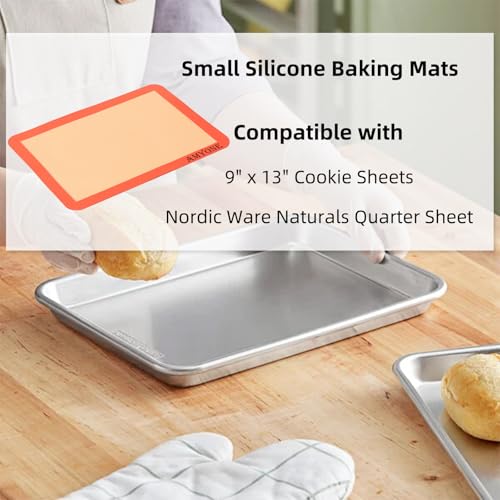 Square Silicone Baking Mats for 9 Inch Cake Pan, 8.5" Food Grade Non-stick Reusable Silicone Mat for Baking Pan for Bread/Pastry/Toast/Pie, Professional Cookie Sheets Liners for Brownie Pan 2 PCS
