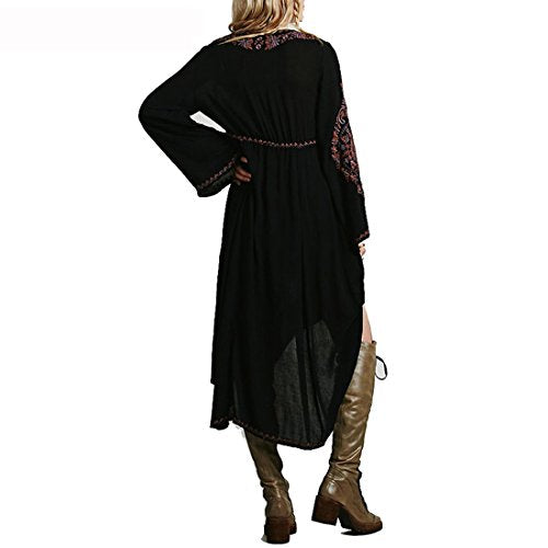 R.Vivimos Womens Cotton Embroidered High Low Long Dresses Small Peach