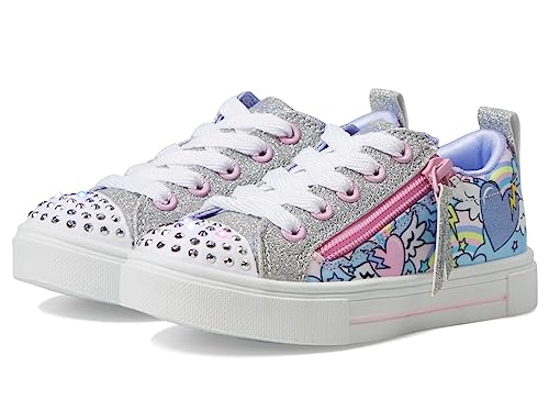 Skechers Kids Girls Twinkle Sparks-Flying Heart Sneaker, Lavender/Multi, 3 Little Kid
