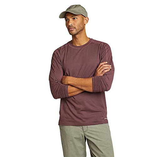 Eddie Bauer Men's Mountain Trek Long-Sleeve T-Shirt, Dusty Violet, Small