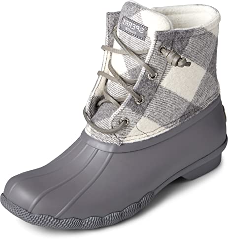 Sperry Womens Saltwater Winter Lux Boots, Black Quilt, 8.5