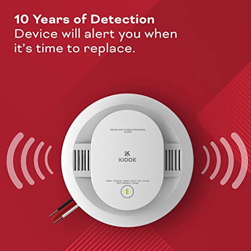 Kidde Hardwired Smoke & Carbon Monoxide Detector, AA Battery Backup, Interconnectable, LED Warning Light Indicators