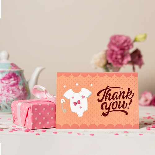 Only Zest Baby Shower Thank You Cards with Envelopes, 50 Pack Birthday Thank You Cards, 4x6 Blank Note Cards, Cute Thank You Cards Animal Themed Kids Birthday Party