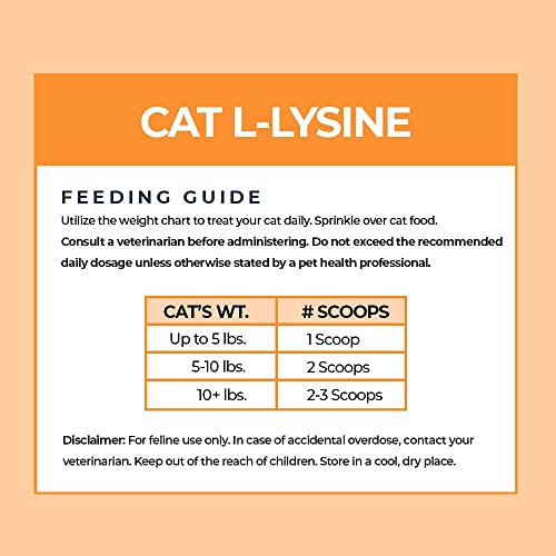 Alpha Paw - Human Grade for Pets - Cat Lysine Supplement - Extra Servings 5-10 Month Supply - Natural Lysine (8 Ounces/227 Grams)
