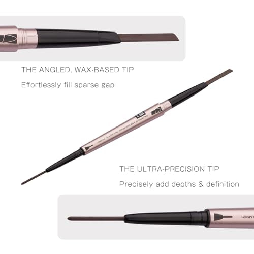 HeyBeauty 2 Pack of Eyebrow Pencil, Waterproof Eyebrow Makeup with Dual Ends, Professional Brow Kit with Eyebrow Brush, Black
