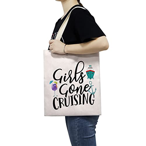 TSOTMO Cruise Gift Womens Gone Cruising Cruise Tote Bag Vacation Trip Toiletry Bags Cruise Cruising Lover Gift Weekend Gift (Cruising Tote)