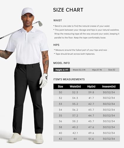 Willit Mens Golf Pants Stretch Dress Pants Quick Dry Work Business Slacks Casual Pants with 4 Pockets Deep Khaki 36W x 32L