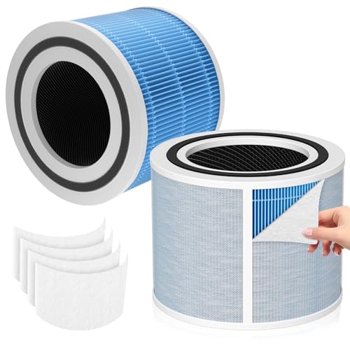 Core 300 Smoke Remover Replacement Filter Compatible with LEVOIT Core300/300-P Core300S/300S-P Air Purifier,3-in-1 H13 Grade True HEPA Replacement Filter Compare to Part # Core 300-RF-SR, Blue, 2 Pack