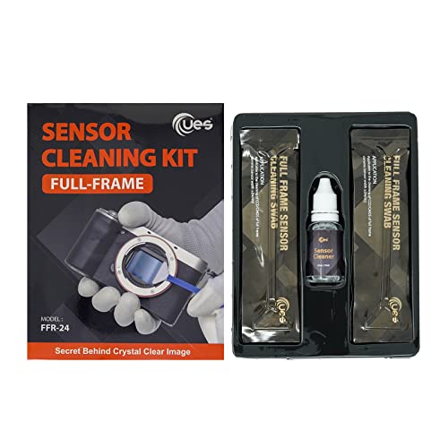UES FFR24 DSLR Digital Camera Full-Frame Sensor Cleaning Kit, Compatible with Sony, Nikon, Canon Reflex & Mirrorless Camera CCD & CMOS Clean: 14pcs 24mm Full Frame Swabs + 15ml Sensor Cleaner Solution