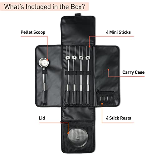 Solo Stove Mesa Accessory Pack | Incl. 4 Stainless Steel Mini Sticks + Stick Rests, Pellet Scoop, Mesa Lid, Carry Case, Accessories for Outdoor Fire Pit, 8.8 x 16 in, 2.2 lbs