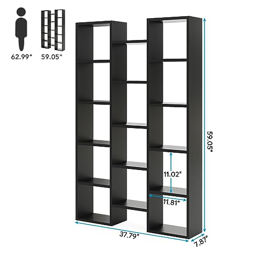 LIEELE Tree 14 Cube Bookshelf Bookcase,Black