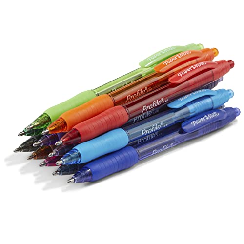 Paper Mate Profile Retractable Ballpoint Pens, Bold (1.4mm), Assorted Colors, 12 Count