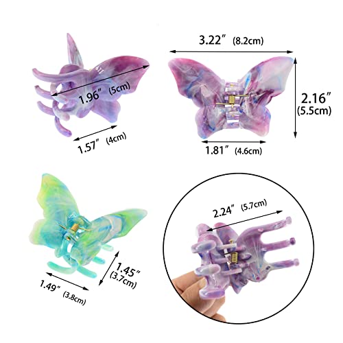 6 Pieces Butterfly Hair Claw Clips Non-slip Hair Jaw Clips Medium Size Hair Clips for Women Girls' Hair Accessories