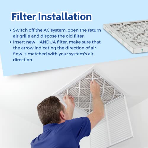 Handua 18x24x1 Air Filter MERV 13, Plated Furnace AC Air Replacement Filter, 4 Pack (Actual Size: 17.75" x 23.75" x 0.75")
