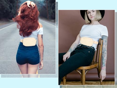 GDFYMI Crossbody Fanny Pack, Belt Bag for Women Men Waist Pack with Adjustable Strap 2 Zipper Pockets for Running Hiking Traveling Gym - Black