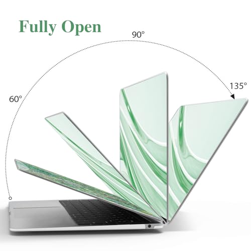 G JGOO Compatible with MacBook Air 13 inch Case 2022 2018-2021 Release A2337 M1 A2179 A1932 Touch ID Retina Display, Plastic Hard Shell Cases & Keyboard Covers & Screen Protector, Green Purple Pearl