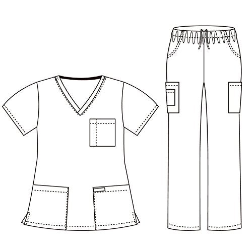 Dagacci Medical Uniform Womens and Mens Scrubs Set Medical Scrubs Shirt Top and Pant, Pewter Gray, Small, Short Sleeve
