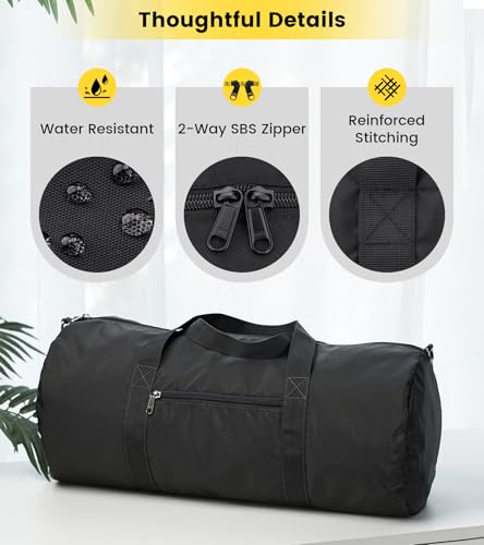 Vorspack Duffel Bag 28 Inches Foldable Lightweight Gym Bag with Inner Pocket for Travel Sports - Blue