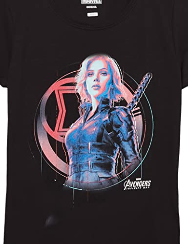 Marvel Girl's Black Widow Tech T-Shirt, X-Small