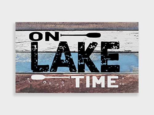 On Lake Time Paddles Super Absorbent Bath Mat,17 x 30 Inch Home Lake House Bathroom Kitchen Decor Quick Dry Rubber Non-Slip Floor Mats Rug Carpet,Lake Lovers Gift